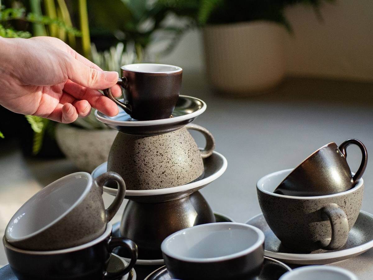 Loveramics | Egg 200ml Cappuccino Cup & Saucer - Potters Colours - Image 3