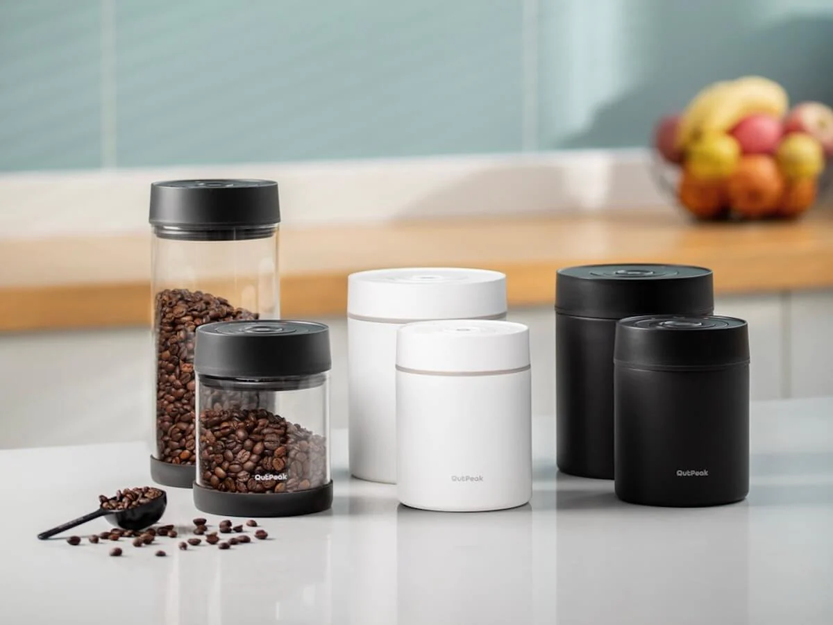 OutPeak | Smart Electric Vacuum Coffee Canister - Pearl White - Image 2